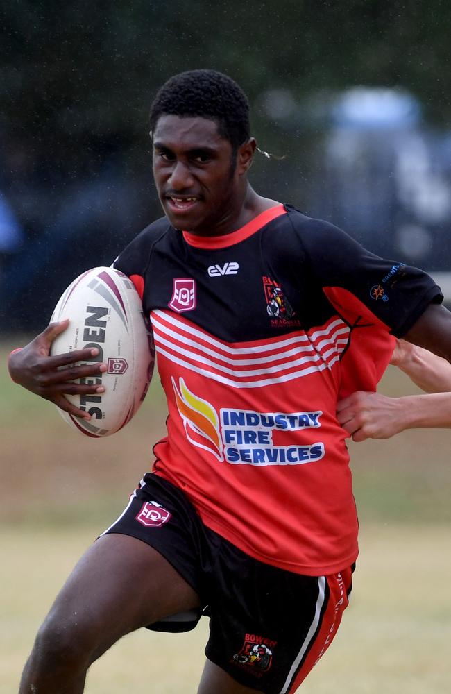 Michael Morgan Cup U15 2023 at Kern Brothers Drive rugby grounds. Burdekin against Bowen Seagulls. Seagulls Gausa Dau. Picture: Evan Morgan