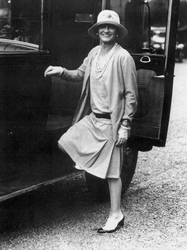 Fashion designer Coco Chanel wearing one of her early jersey outfits.