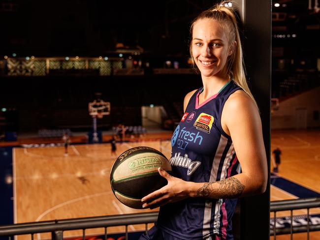 14/2/2019 Adelaide Lightning captain Nicole Seekamp at Titanium Arena ahead of game 3 of the WNBL Grand Final. Picture MATT TURNER.