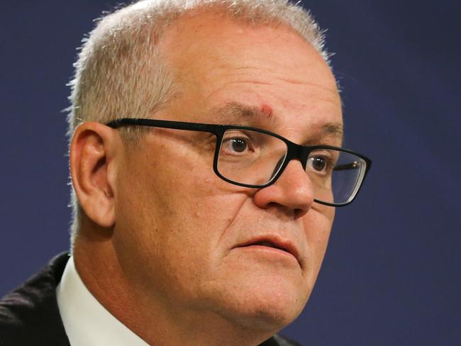 SYDNEY, AUSTRALIA - Newswire Photos- August 17, 2022: Former PM Scott Morrison addresses the media during a press conference in Sydney. Picture: Gaye Gerard / NCA Newswire