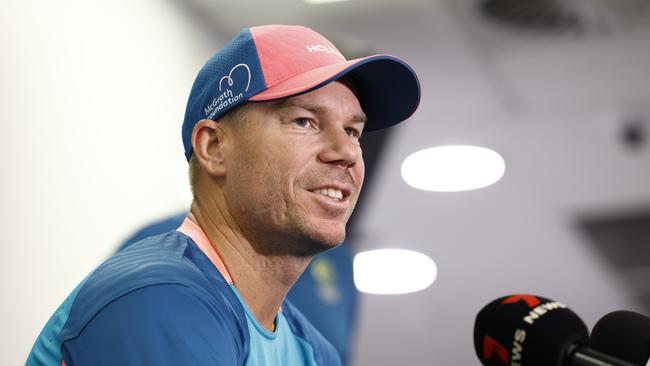 Warner prior to his last Test match in Sydney. Picture: Richard Dobson