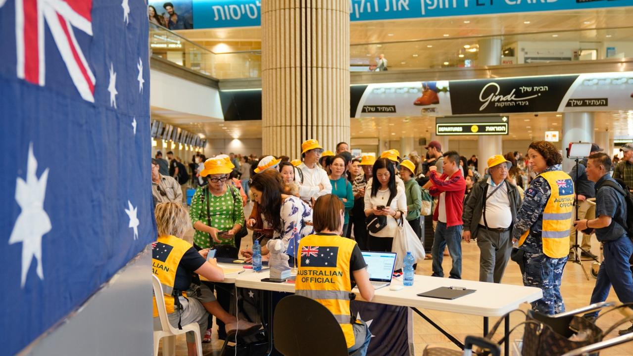 More than 200 Australians have been evacuated from Ben Gurion Airport in Tel Aviv. Picture: Supplied/ Jordan Polevoy