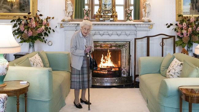 One of the final photos of Queen Elizabeth, taken at Balmoral before she met with new PM Liz Truss. Picture: Jane Barlow – WPA Pool/Getty Images