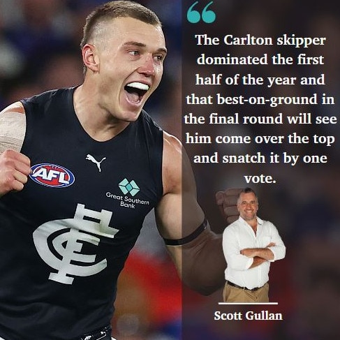 Scott Gullan thinks Patrick Cripps can hold on after a fast start.