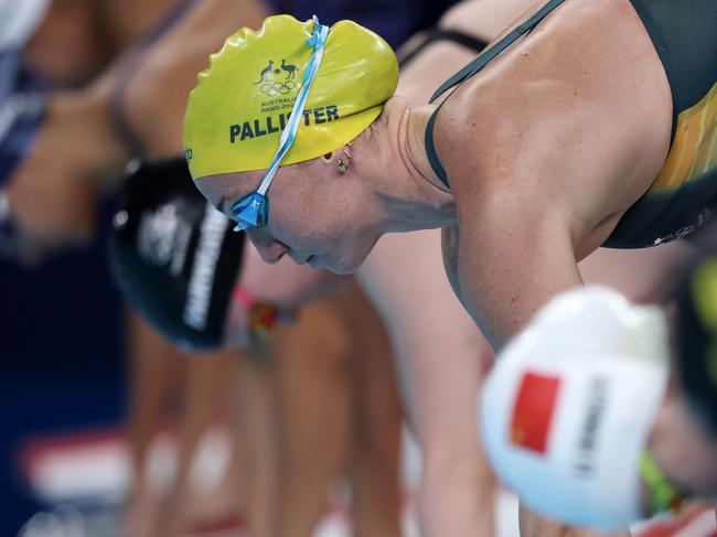 Lani Pallister prepares for her 800m freestyle heat. Picture: Maddie Meyer/Getty Images