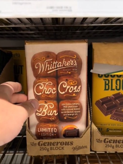 A wild new chocolate block has just landed in Coles... Picture: TikTok/@angeeats