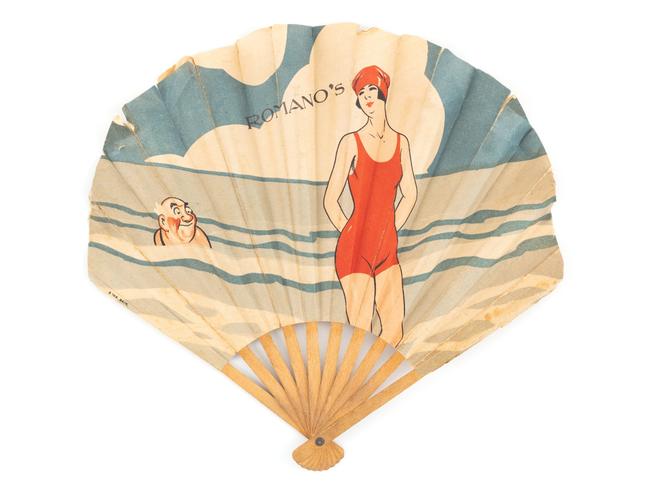 Advertising fan for Romano’s restaurant in Sydney, 1920-1929, donated by Leo Schofield. Picture: Belinda Christie
