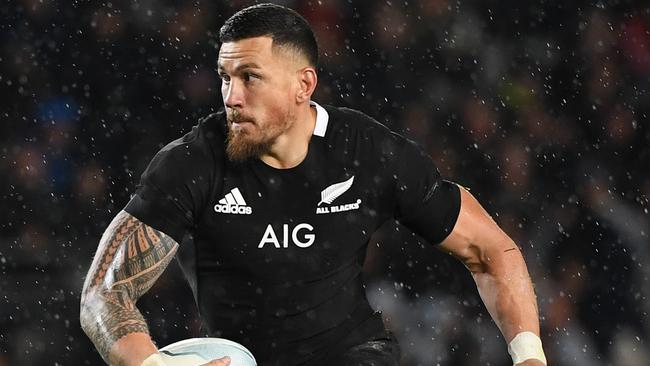 Sonny Bill Williams of the All Blacks during the Bledisloe Cup match between the New Zealand All Blacks and the Australian Wallabies  at Eden Park in Auckland, New Zealand, Saturday, August 17, 2019. (AAP Image/Dave Hunt) NO ARCHIVING, EDITORIAL USE ONLY