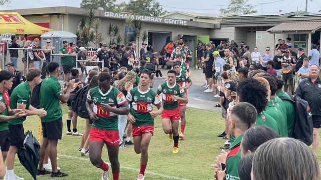 The Wynnum Manly Connell boys take to the field against Tweed.