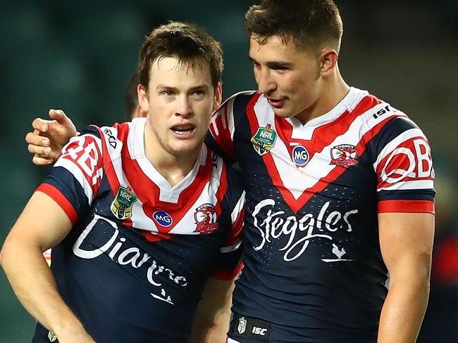 Victor Radley (R) with Luke Keary.