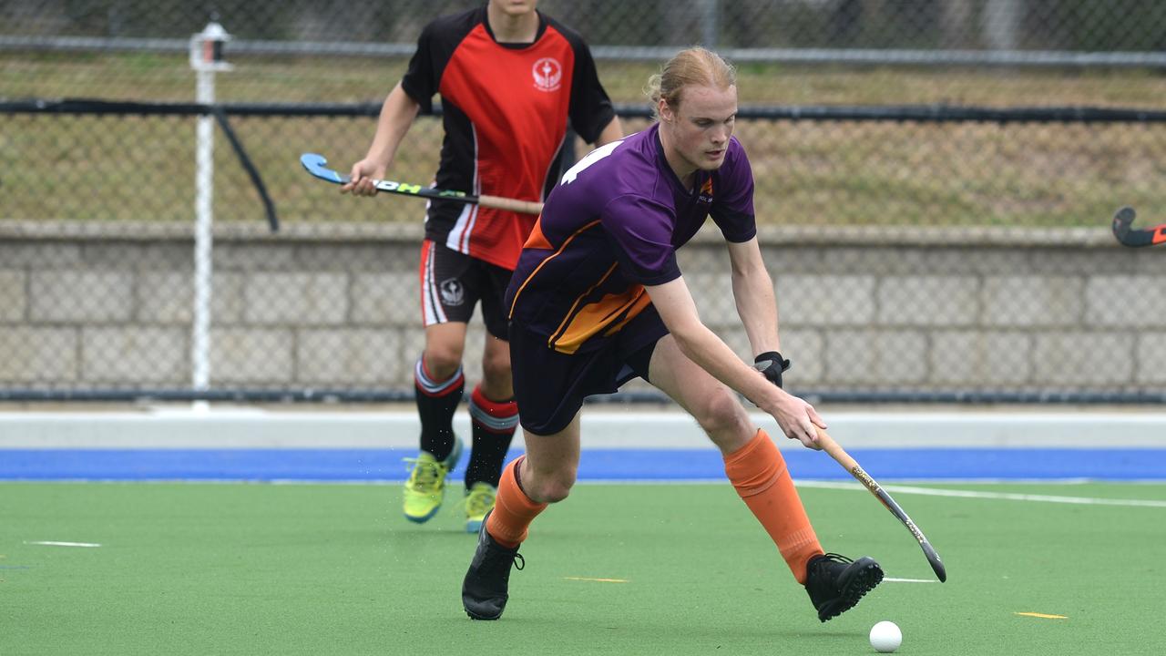 HOCKEY Qld Secondary Schoolboys championship: Sunshine Coast's Brody Devine with the ball