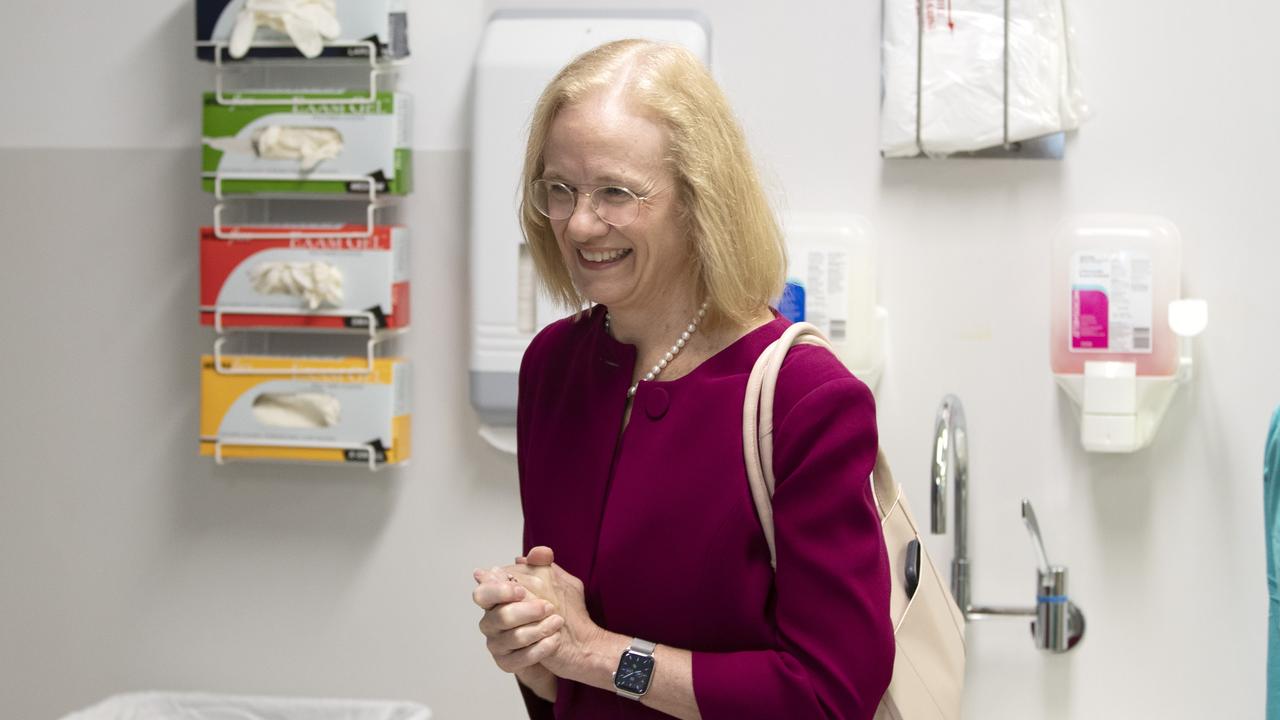 Chief Health Officer Dr Jeannette Young on the Gold Coast for the roll-out of the COVID-19 vaccines in Queensland. First vaccine at Gold Coast University Hospital. Picture: Nigel Hallett.