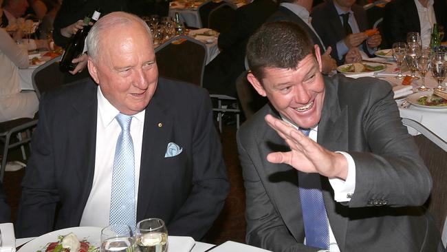 Jones with James Packer at the Heart Foundation lunch.