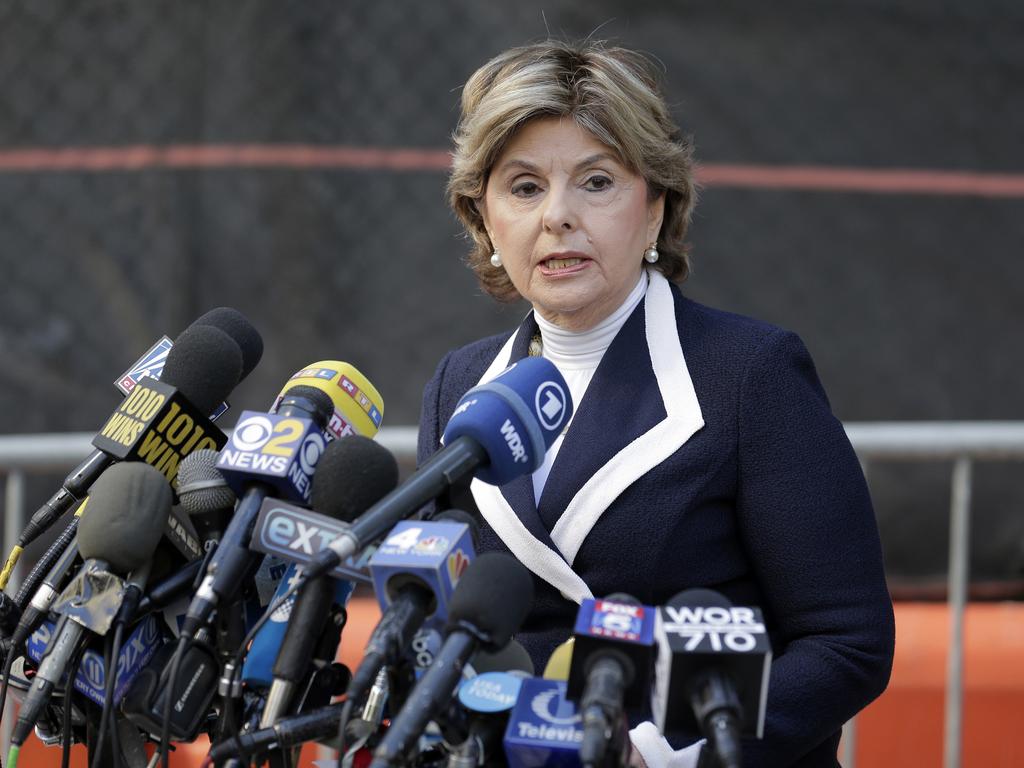 Lawyer Gloria Allred talks to reporters after Harvey Weinstein leaves court in New York. Picture:AP