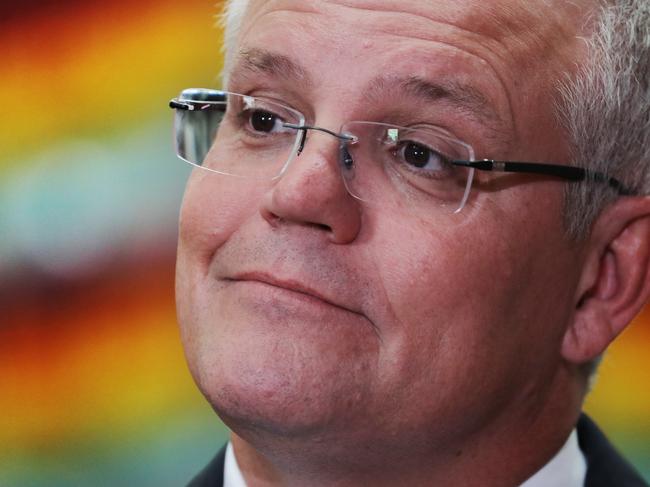 Prime Minister Scott Morrison at Western Gulf Oil business in Sydney's western suburb of St Mary's on the second day of the election campaign. Picture: Adam Taylor