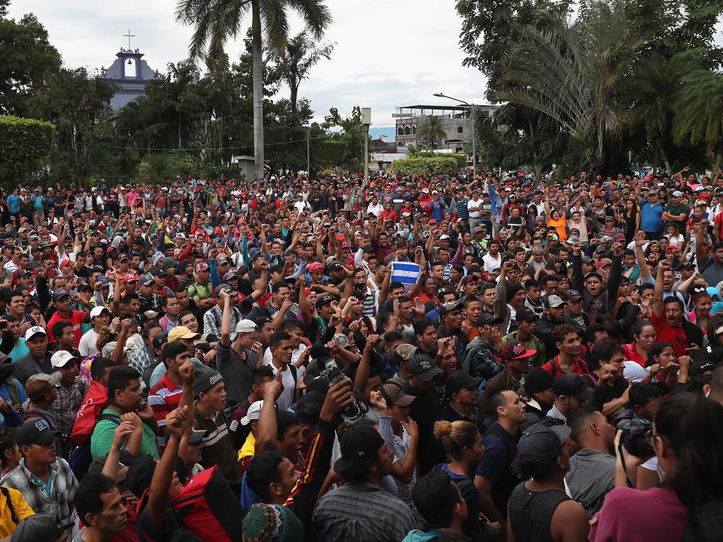 Migrant Caravan Halted At Mexico Border By Riot Police | News.com.au ...