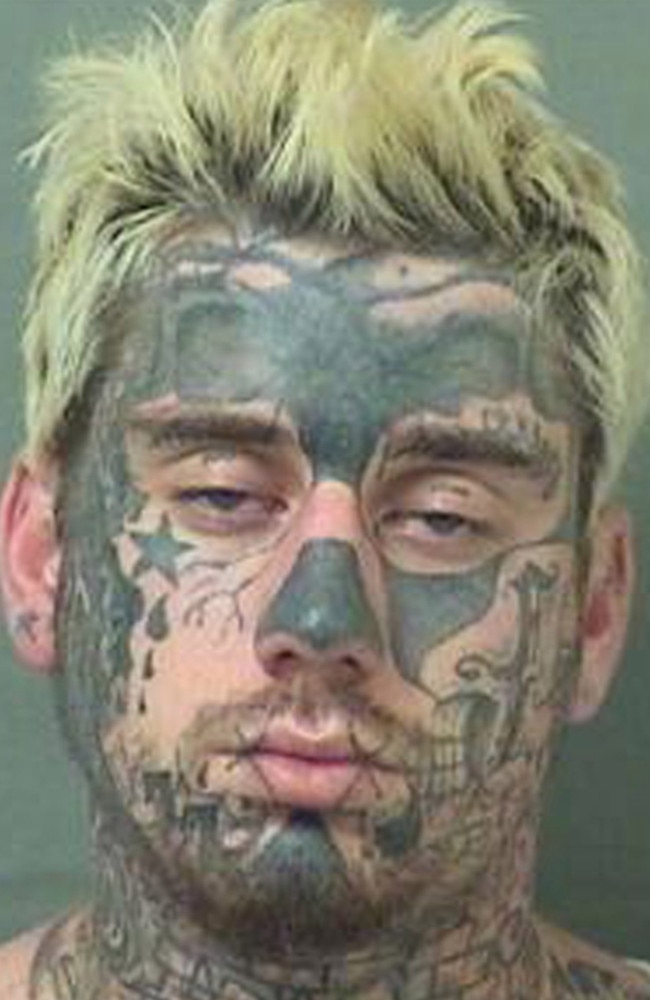 Robert Hardister’s mugshot photos reveal big face tattoo changes over