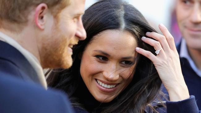 Prince Harry and Meghan Markle after their engagement. Picture: Christopher Furlong/Getty