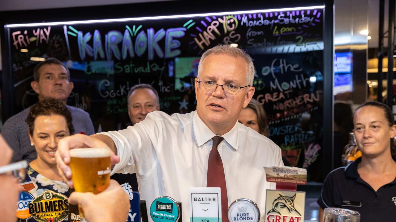 rime Minister Scott Morrison at Cazalys Palmerston Club in Darwin. Picture: Jason Edwards