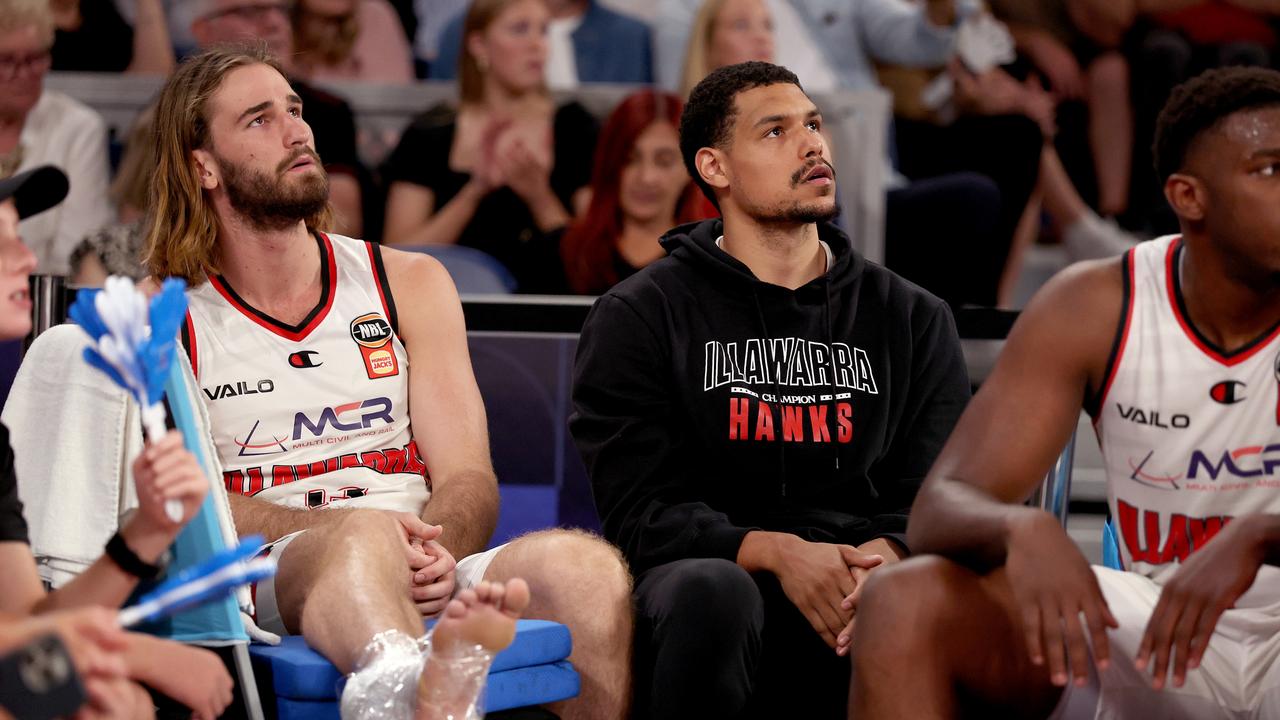 Sam Froling, who was injured in game four, and Trey Kell, who is likely to be back in game five. Picture: Daniel Pockett/Getty Images