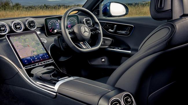 Interior design of the Mercedes-Benz C-Class is impressive, with the star of the show a large central portrait touchscreen.