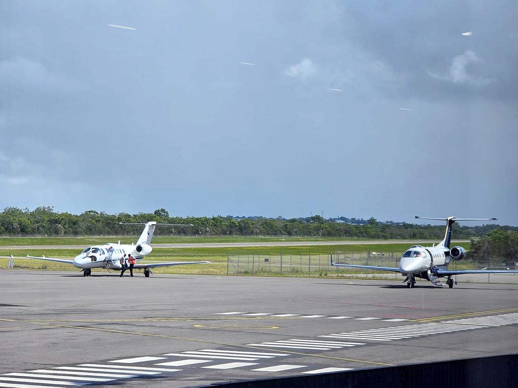 The two jets on the tarmac at Hervey Bay Airport.