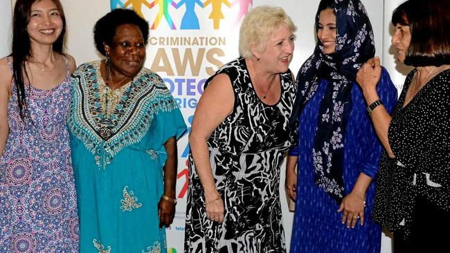 INSIGHT: Capricornia MP Michelle Landry (centre) shares a laugh with (from left) Tina Hu, Bridgette Saplos, Nusra Noorudheen and Pari Khalesirad at the CQ Multi Faith Dinner. Picture: Jann Houley