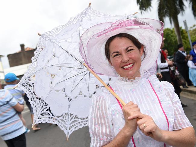 Melissa Marshall from Maryborough ready for the grand parade at the Mary Poppins Festival.