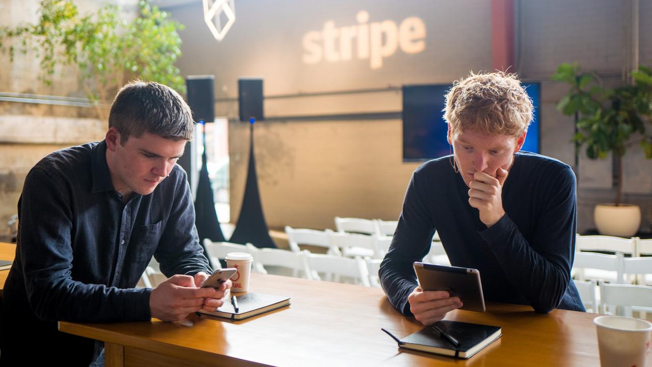 Stripe co-founders John Collison left and Patrick Collison right. Picture: Supplied