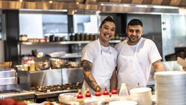 CicciaBella culinary director Nic Wong and head chef Jem Erdonmez ahead of the restaurant’s first dinner at Parramatta Square. Picture: Monique Harmer