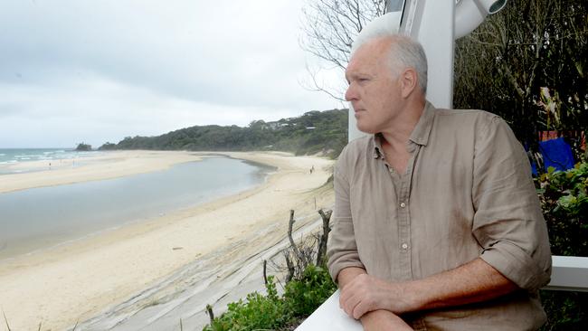 Beach Byron Bay restaurant owner Ben Kirkwood says his building is safe after sandbags were installed in 2020. Picture: Liana Boss