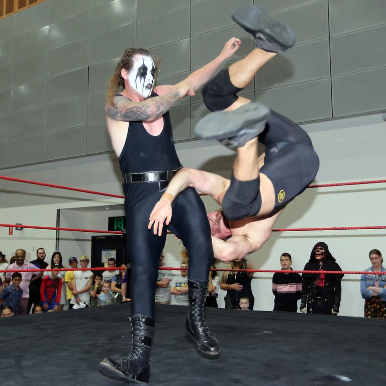 Wrestling action at Supanova at Gold Coast Convention Centre. Photo by Richard Gosling