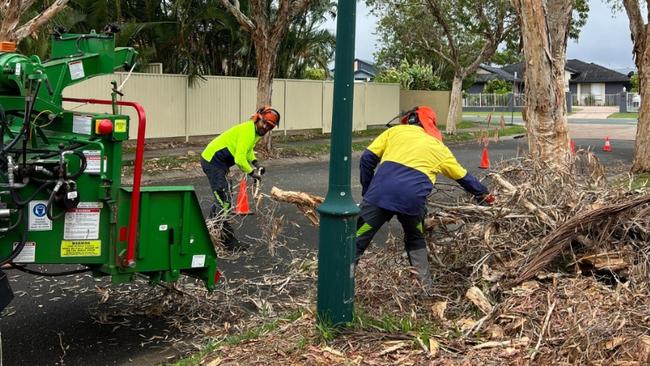 Roadside clean-up on the Gold Coast after the Christmas Eve storm event.