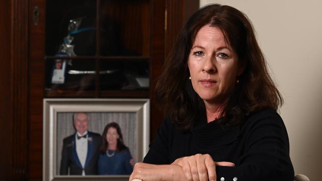 Debbie Barr's husband Doug Barr was a chief inspector with SA Police. Doug Barr took his own life during an investigation into him. Picture: Naomi Jellicoe