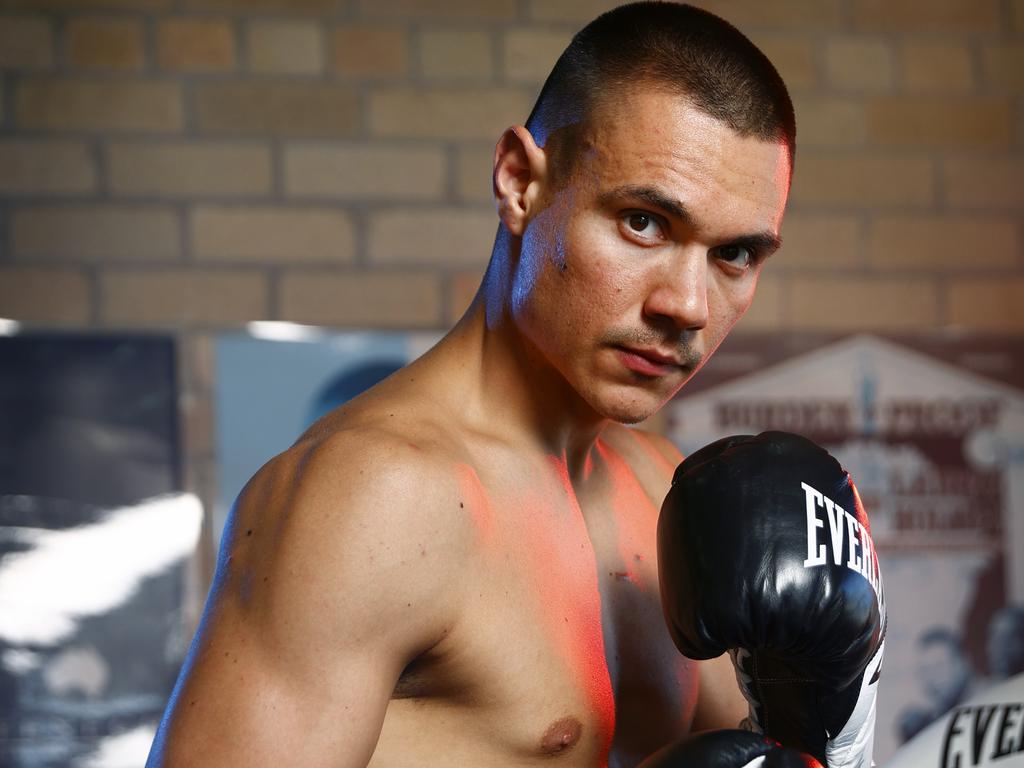 Tim Tszyu at Tszyu Boxing Club on Thursday. Picture: Richard Dobson