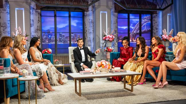 The RHOS reunion show, hosted by Osher Gunsberg and featuring most of the cast members. Picture: Matchbox Pictures