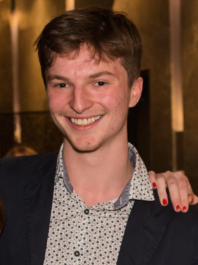 Davis Evans is all smiles about topping the state in German Beginners.