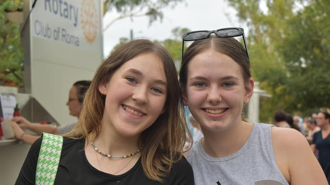 Lucy and Lucia at the Great Australian Bites Australia Day event 2023. Picture: Chloe Cufflin.