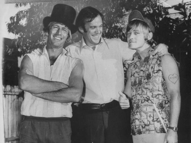 Three amigos ... Pual Hogan, Mike Willesee and John Cornell aka Strop, in 1973.