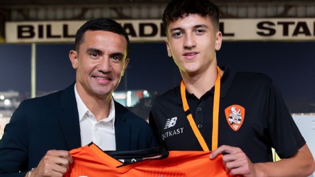 Shae Cahill, son of Socceroos legend Tim, has been handed some tough career news. Picture: Brisbane Roar