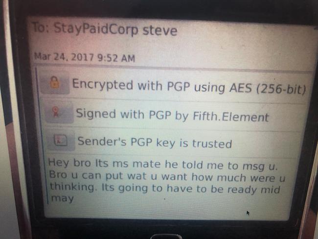 BlackBerry contact made by the undercover to Steven Elmir on March 24, 2017.