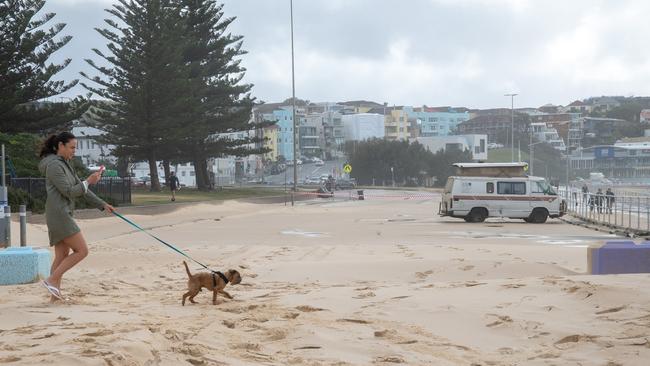 Sand enveloped the car park and foot paths. Picture Thomas Lisson