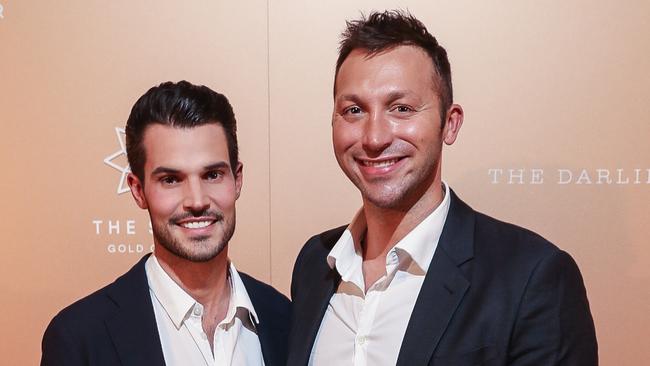 Ryan Channing and Ian Thorpe on the Gold Coast for the VIP opening of six-star luxury suite hotel The Darling. Photo: Supplied