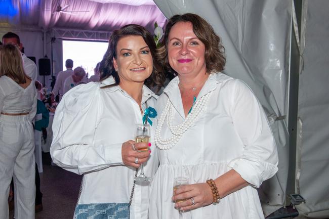 Mel Smith and Aggie Murphy at Mantra Mackay for a Touch of Teal Soiree Trudy Crowley Foundation fundraising event 2022 Picture: Michaela Harlow