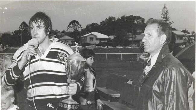 Tom Searle after winning a premiership with the Tweed Seagulls. Supplied.