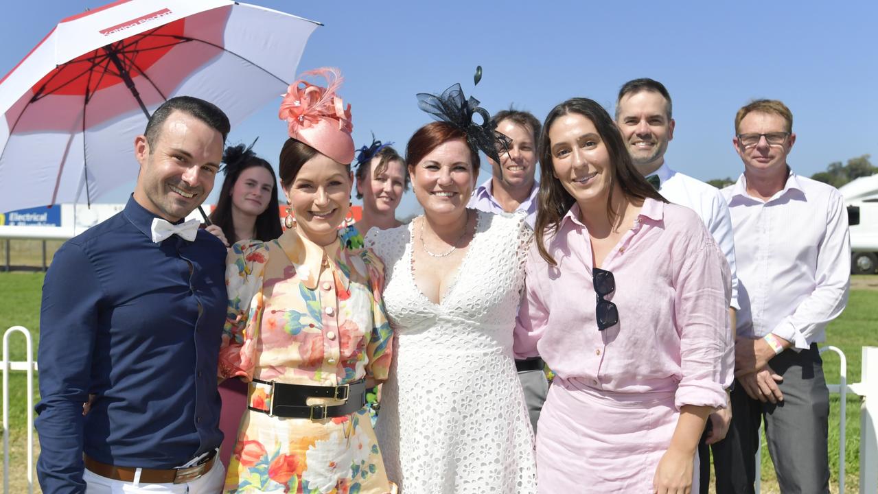 Friends and staff from Katrina Beohm Real Estate in Lismore at the Lismore Cup on Thursday.