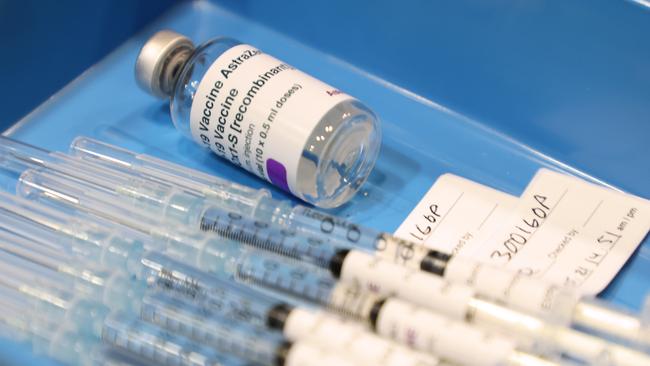 Drawn up syringes containing the AstraZeneca COVID-19 vaccine. Picture: Paul Kane/Getty Images