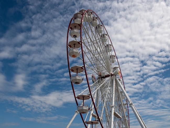 The red ribbon has been cut and the gates are now officially open at the Stokes Hill Wharf Ferris Wheel at the Waterfront. Picture: Che Chorley