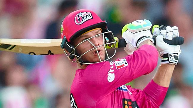 SYDNEY, AUSTRALIA - JANUARY 15: Josh Philippe of the Sixers bats during the Men's Big Bash League match between the Sydney Sixers and the Sydney Thunder at Sydney Cricket Ground, on January 15, 2022, in Sydney, Australia. (Photo by Brett Hemmings/Getty Images)