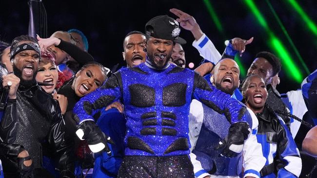 US singer-songwriter Usher performs during the halftime show. Picture: AFP